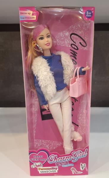 عروسک باربی لباس خزی 30 سانتی